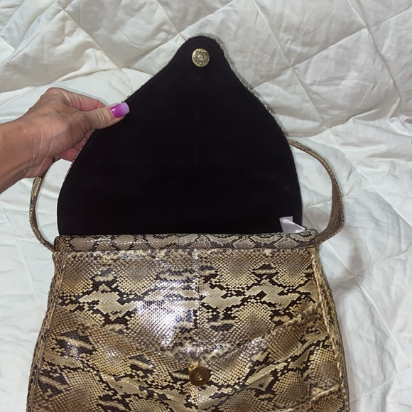 RARE Gorgeous vintage Lee Sands genuine Python shoulder bag unique - Picture 11 of 13